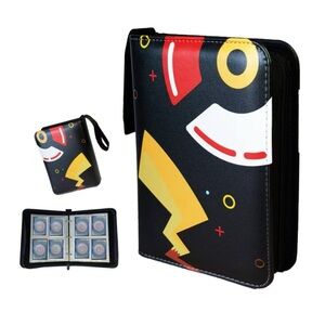 Pokemon Card Binder Trading Cards 400 Card Capacity Pokeball Tail Black